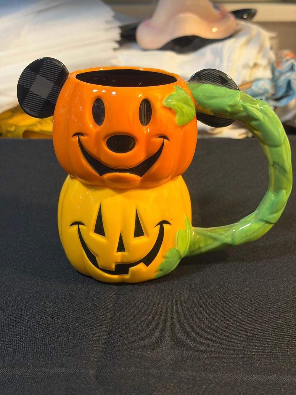 Disney Mickey Mouse Jack-o'-Lantern Trick or Treat Mug Halloween Ceramic